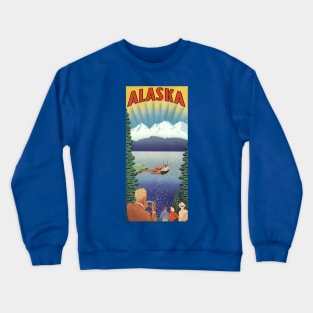 Vintage Travel Poster from Alaska Crewneck Sweatshirt